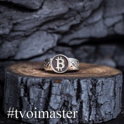 Мужское кольцо Bitcoin Биткоин